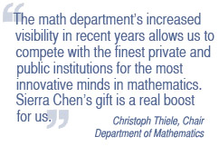 Sierra Chen's gift is a real boost for us.